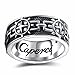 Caperci Christian Vintage Artistic Sterling Silver Band Ring for Men