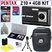 Pentax Optio Z10 8MP Digital Camera + 4GB Deluxe Accessory Kit
