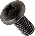 Steel Pan Head Machine Screw, Black Oxide Finish, Meets ASME B18.6.3, #1 Phillips Drive, #4-40 Thread Size, 1/4" Length, Fully Threaded, Import (Pack of 100)