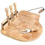 Prodyne CB-60 End Grain Beech wood Cheese Slicer Board with Four Knives