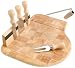 Prodyne CB-60 End Grain Beech wood Cheese Slicer Board with 4 Cheese Knives