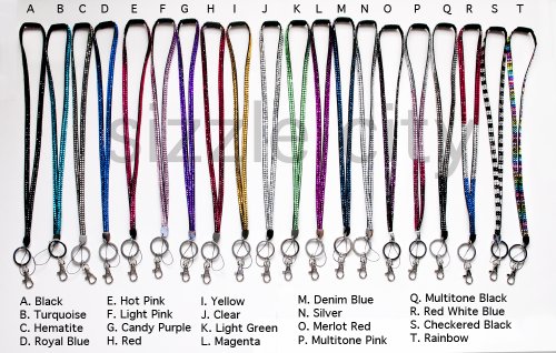 Breakaway Colorful Rhinestone Lanyards with ID Badge or Key Holder