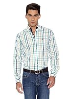 La Española Camisa Hombre Fitted Check (Blanco / Verde)