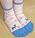 QING OUTDOOR Lightweight Cotton Toe Socks for Women Casual Ankle Socks Cute Pattern Prints Pack of 4