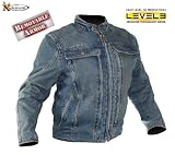 Xelement Advance Denim Ladies Cruiser Motorcycle Jacket with Level-3 Advanced Armor - Size : Large