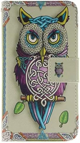 HNSPRING Colorful Patterns Premium TPU Flip Genuine Leather purses Cover protective Case for Microsoft Lumia 640