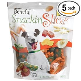 Beneful Snackin' Slices Dog Snacks, 11-Ounce Bags (Pack of 5)