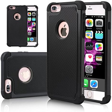 iPhone 7 Plus case GUSO iPhone 7 Plus Case Cover Accessories [Drop Protection] [Shock Proof] Hybrid Dual Layer Rubber Plastic Impact Defender Rugged Slim Hard Case for Apple iPhone 7 Plus-Black