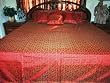 7p Crimson Floral Sari India Bedding Bedspread Duvet King/ Queen.