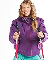 Girls Long Sleeve Faux Fur Hooded Ski Jacket