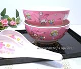 Authentic Sanrio My Melody Melamine Cereal Rice Salad 2 Bowls + 2 Spoons Set