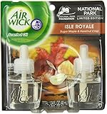 Air Wick Scented Oil Plug In Air Freshener, National Park Collection, Isle Royale Sugar Maple and Hazelnut Crisp Scent, Double Refill, 0.67 Ounce