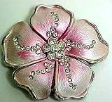 Elegant Pale Pink Flower Swarovski Crystal Belt Buckle