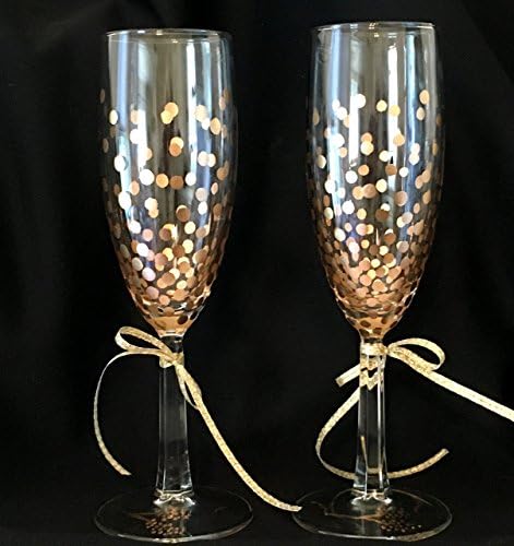 Hand Painted Gold Leaf Champagne Flutes for Special Occasions