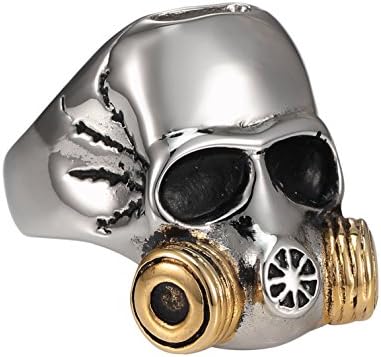 Titanium Steel Zombie Outbreak Response Team Skull Gas Mask Ring (10)