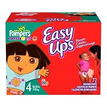 Pampers Easy Ups Trainers For Girls, Size 4 (16-34 Lbs), Large Pack, 72 Training Pants