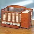 Christina 4-in-1 Convertible Crib n' Changer Combo in Pecan Finish By Simplicity For Children