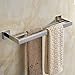 Leyden Chrome Double Towel Bar, Bathroom Polished Silver Towel Holder, Modern Square Wall Mounted Towel Double Rack Rod Bathroom Accessories