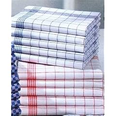 Halbleinen Geschirrt�cher Gl�sert�cher 10er Pack 50 x 70 cm Karo Blau kochfest bis 95� C