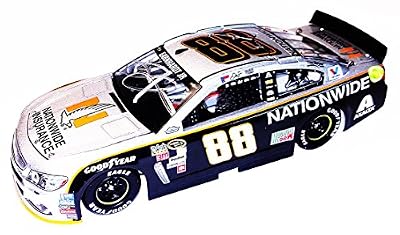2X AUTOGRAPHED 2016 Dale Earnhardt Jr & Jeff Gordon #88 Natonwide DARLINGTON THROWBACK (Grey Ghost) Dual Signed Lionel 1/24 NASCAR Collectible Diecast Car with COA (#1182 of only 3,325 produced!)