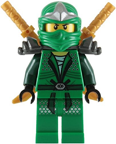 Lloyd zx (green ninja) with dual gold swords - lego ninjago