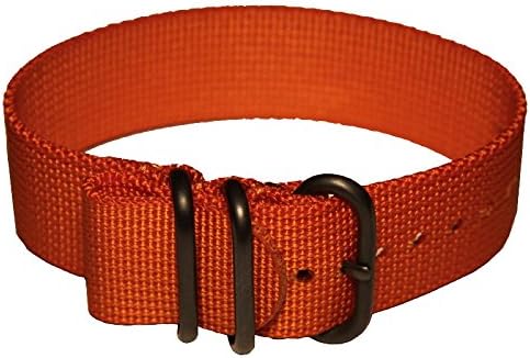 22mm Nylon Watch Band, Tactical Grade Strap, USCG Orange, Non-Glare PVD Hardware