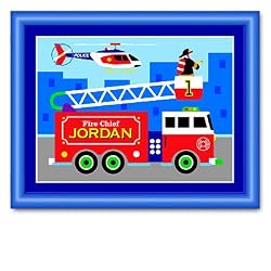 Heroes Large Blue Personalized Print