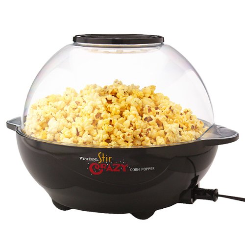 West Bend 82306 Stir Crazy 6Quart Popcorn Popper, Black