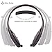 Bluetooth Headphones, Wireless Stereo Retractable Neckband Bluetooth Headset Earbud with Mic for iPhone Samsung LG Smartphones(Black)