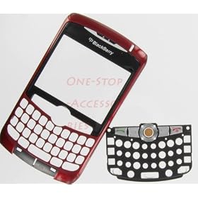 --New RIM BlackBerry Curve 8300 8310 8320 Original OEM Faceplate with Lens, Trackball & Keyboard Red Color Front Cover Face Plate Case Part AT&T T-Mobile GSM Phones Plus Tool Kit with T5 Screw Driver & Opener