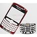--New RIM BlackBerry Curve 8300 8310 8320 Original OEM Faceplate with Lens, Trackball & Keyboard Red Color Front Cover Face Plate Case Part AT&T T-Mobile GSM Phones Plus Tool Kit with T5 Screw Driver & Opener