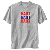 T-Shirt Heather Gray  Triple Color Haiti  Country
