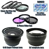 Professional High Definition Super Fisheye Lens + 2X Telephoto Lens + 1 + 2 + 4 + 10 Close-Up Filter Set with Pouch + High Resolution 3-piece Filter Set (UV Fluorescent Polarizer) For The Nikon D50,D70,D70s,D100 Which Have Any Of These Nikon Lenses 35mm 1.4-1.8, 18-55mm, 50mm 1.8G-1.8D, 50mm 1.4G-1.4D, 55-200mm