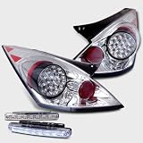 Eautolight Nissan 350z JDM LED Tail Light Lamps Chrome Clear with DRL 8 LED Fog Bumper Light Pair New Set