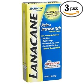 Lanacane Cream, Pain & Intense Itch, Maximum Strength, 1-Ounce Boxes (Pack of 3)