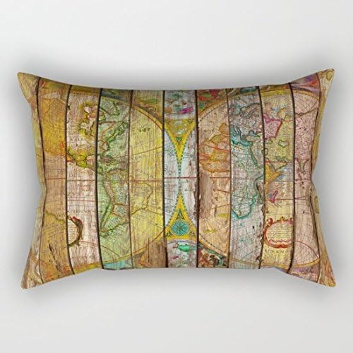Around the World in Thirteen Maps Cushion Throw Pillow Cover 30x 20 Inch