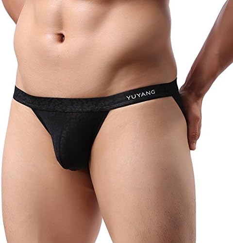 Hot Classic Gladiator Thong Underwear Sexy Men Lace Mesh Brief (Tag XL-US M, Black)