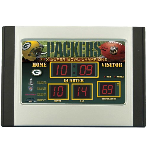 Green Bay Packers Scoreboard Desk Clock