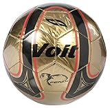 UPC 639504314650 product image for Voit Size 5 Fenix Deflated Soccer Ball, Gold and Black Graphic with Red Accents | upcitemdb.com