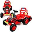 Red Range Tractor Battery Powered with Trailer