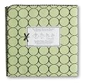SwaddleDesigns Ultimate Receiving Blanket - Lime with Brown Mod Circles