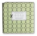 SwaddleDesigns Ultimate Receiving Blanket - Lime with Brown Mod Circles