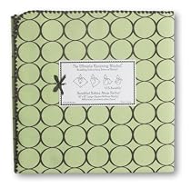 SwaddleDesigns Ultimate Receiving Blanket - Lime with Brown Mod Circles