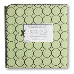 SwaddleDesigns Ultimate Receiving Blanket - Lime with Brown Mod Circles