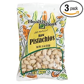 Health Best Pistachios Raw, 11-Ounce Units (Pack of 3)