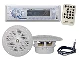 Pyle Audio Kit for the Car/Truck/SUV/Boat, PLMR18 AM/FM MPX Radio with SD/Memory-Card Slot and USB + Pair of 4