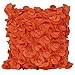 puredown Plush Pillow Shell Sofa Cushion Covers Handmade Petals Square 18X18 inch Orange