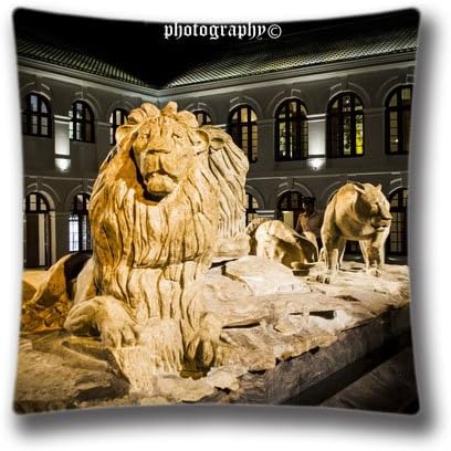 Custom Spring Soft Square Zippered Cushion Throw Case Pillow Case Cover 18X18 inch (Twin Sides) -Arcade Independence Square Colombo Background Attractive Pillowcase,Art6600