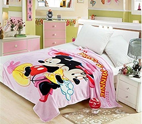 Disney's Mickey Mouse & Minnie: Pink Coral Fleece Blanket- Twin - Very Soft