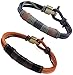 Areke Mens Genuine Leather Bracelets Cool Vintage Male Unisex Wrap Wrist Bracelet Rope